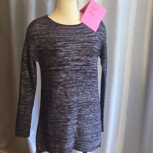 KNIT TUNIC DRESS IN PURPLE & WHITE IN SIZE MED - Picture 1 of 13